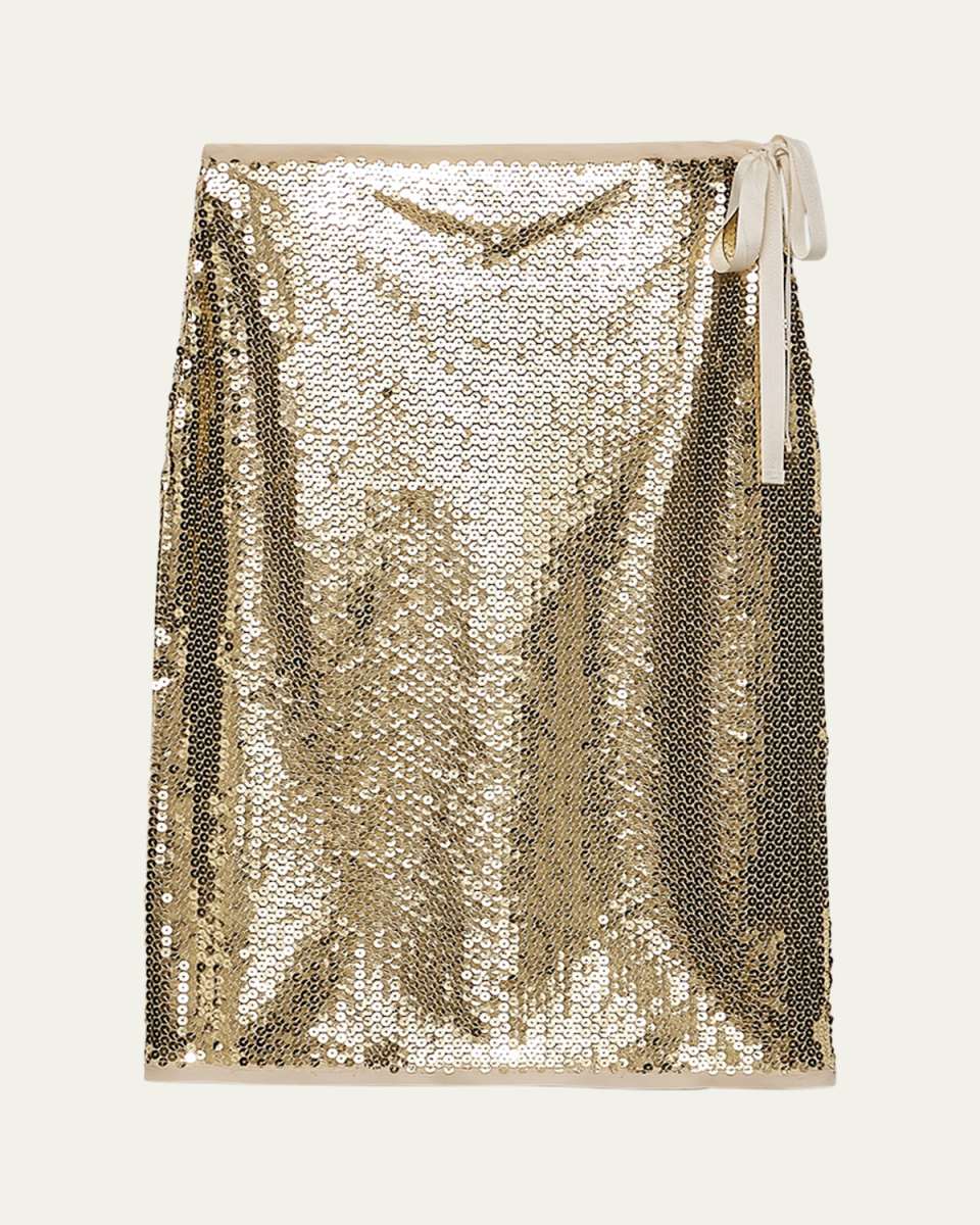 Sequined Side-Tie Skirt